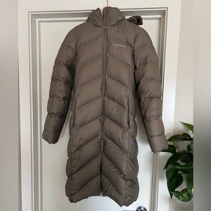 Marmot fleece lined puffer coat